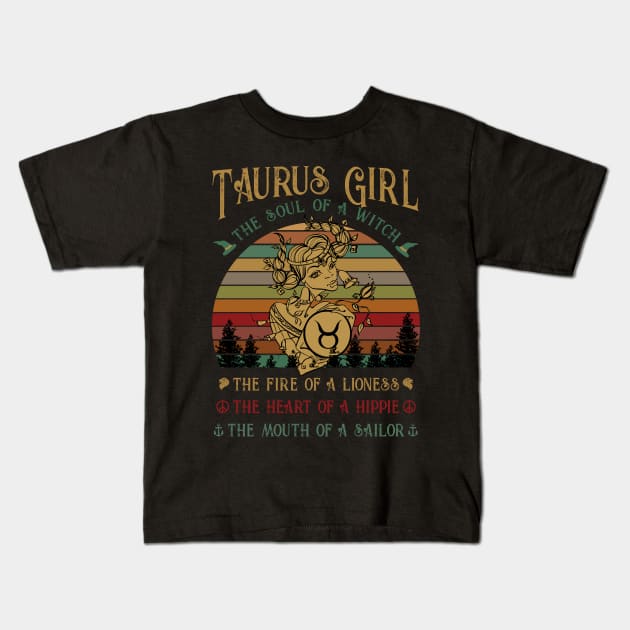 Taurus Girl The Soul Of A Witch Awesome T shirt Kids T-Shirt by TeeLovely